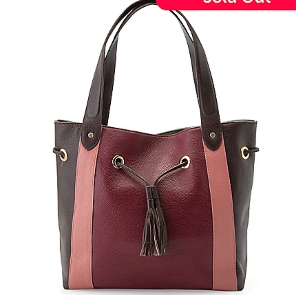 J.W. Hulme "Harper" Pebble Grain Leather Tote